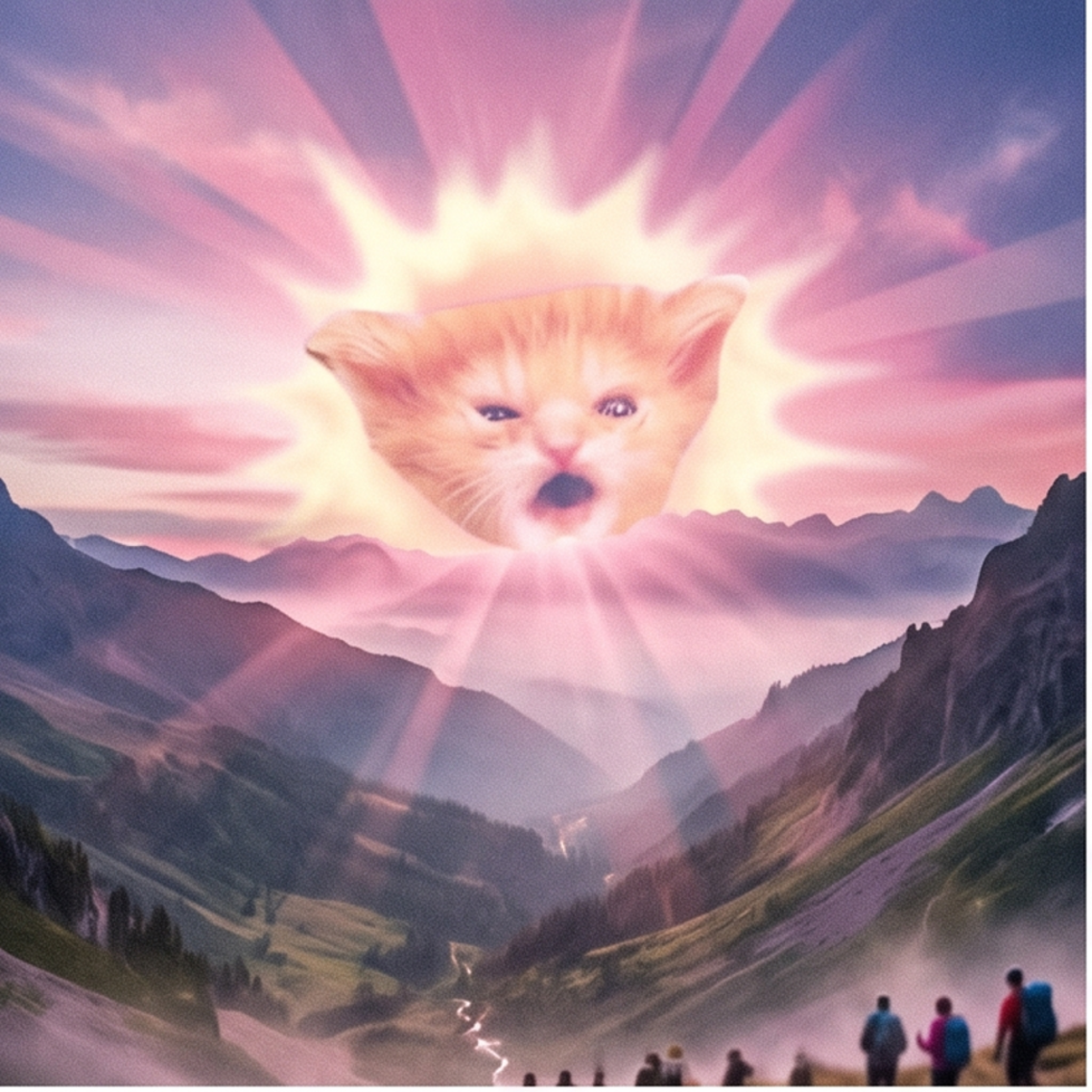 Sun Cat over the mountains