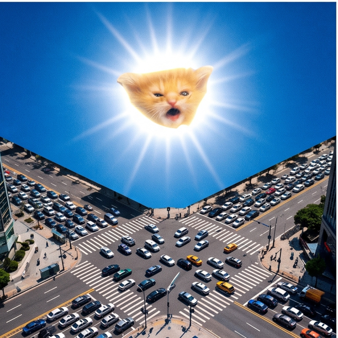 Sun Cat over the city